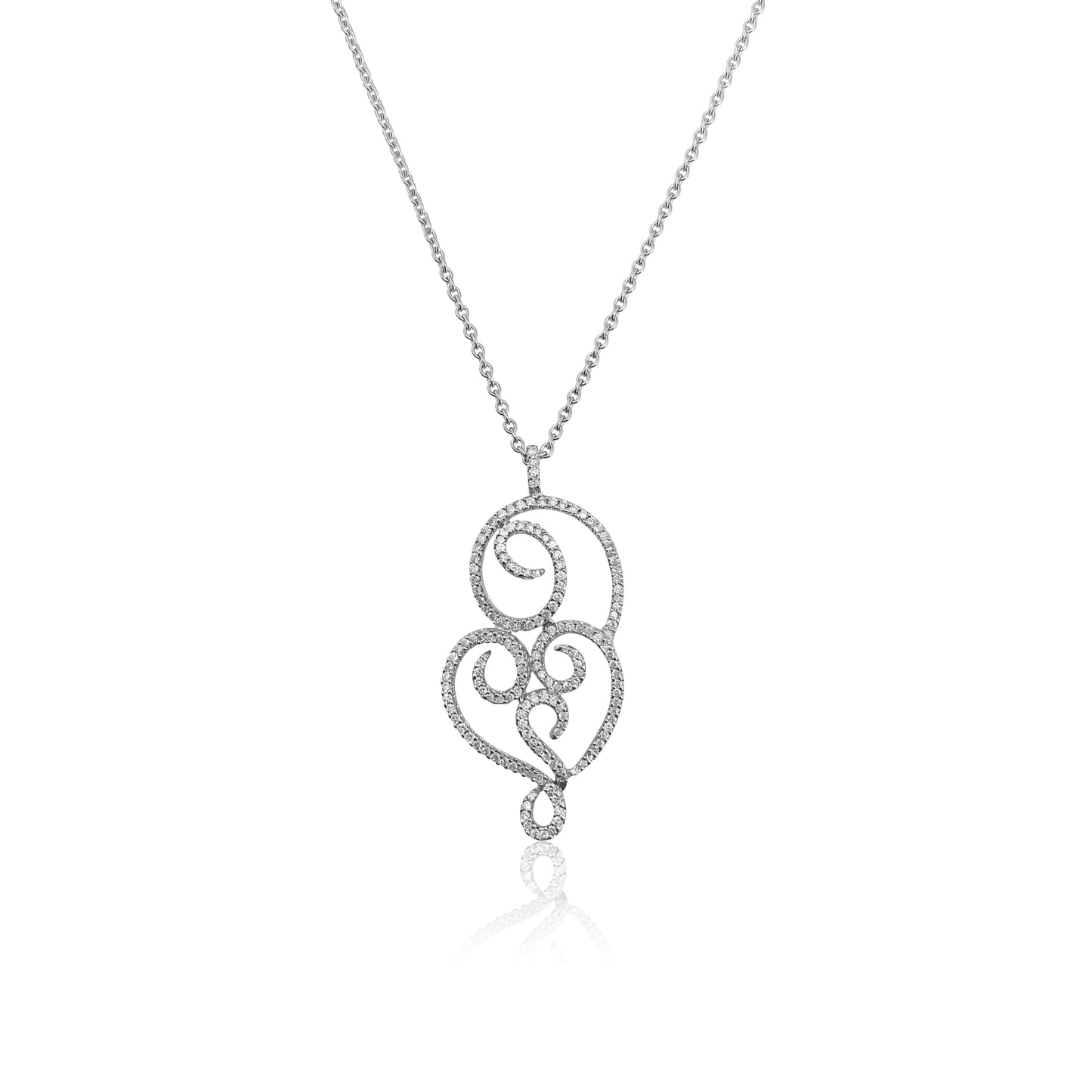 Large Diamond Swirl Necklace