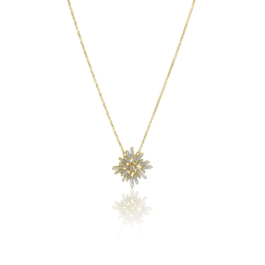 Baguette Burst Diamond Necklace