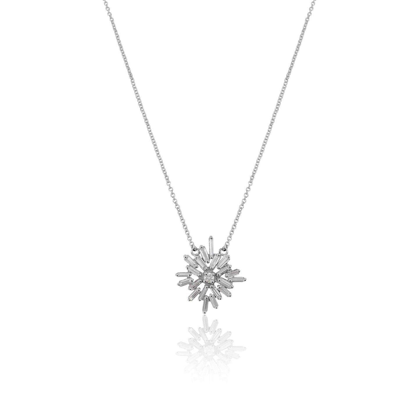 Baguette Starburst Diamond Necklace