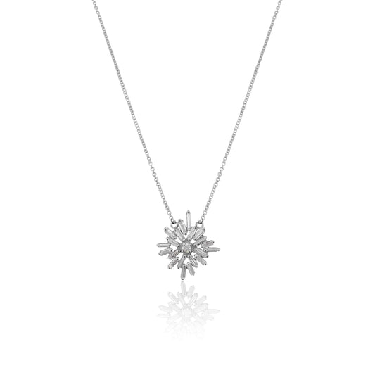 Baguette Starburst Diamond Necklace