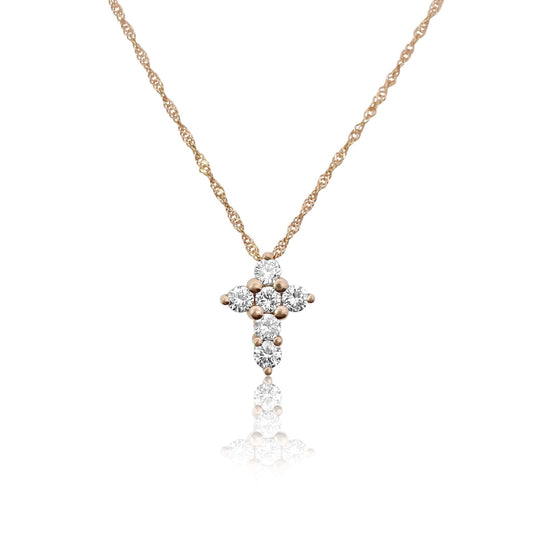 Chubby Diamond Cross Necklace