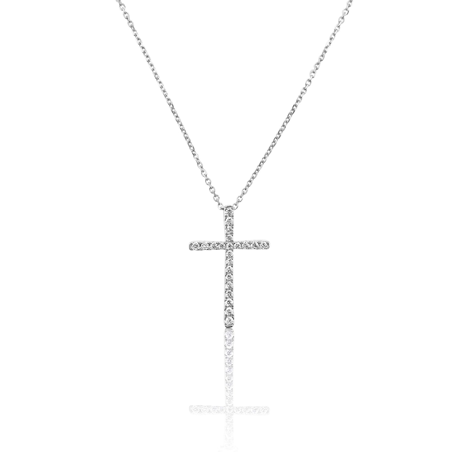 Tapered Diamond Cross Necklace