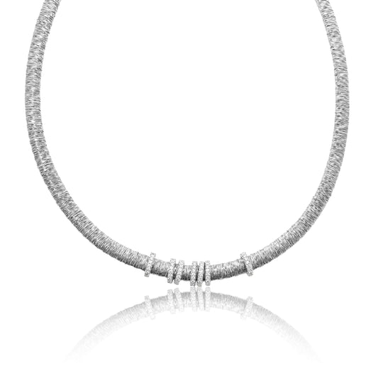Textured Diamond Accent Necklace