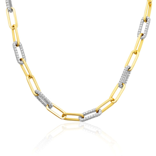 Diamond Link Paperclip Necklace