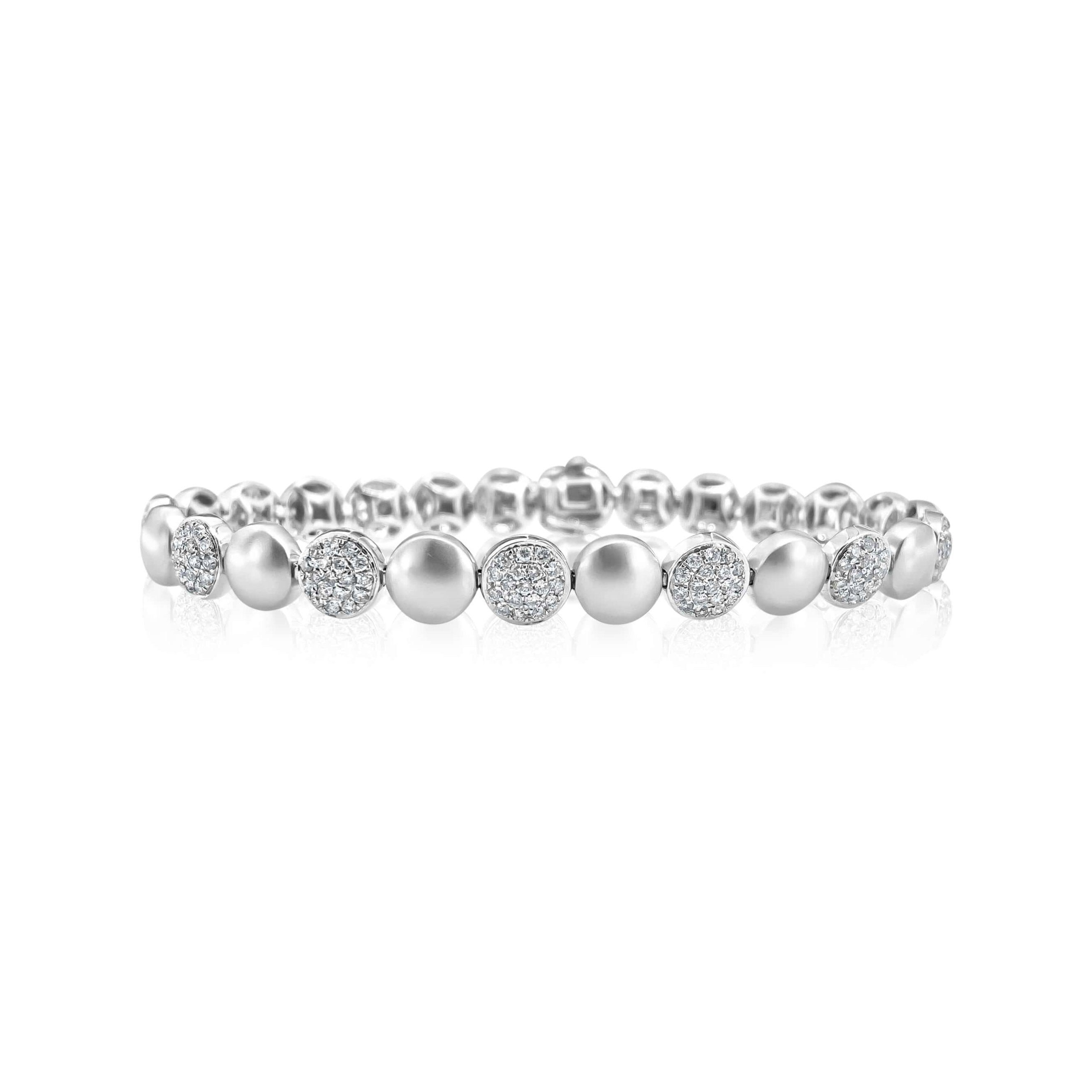 Pavé Diamond and Bead Tennis Bracelet