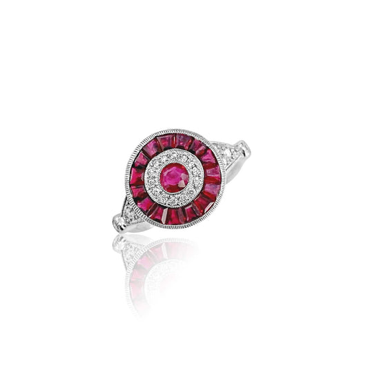 Baguette Ruby and Diamond Ring