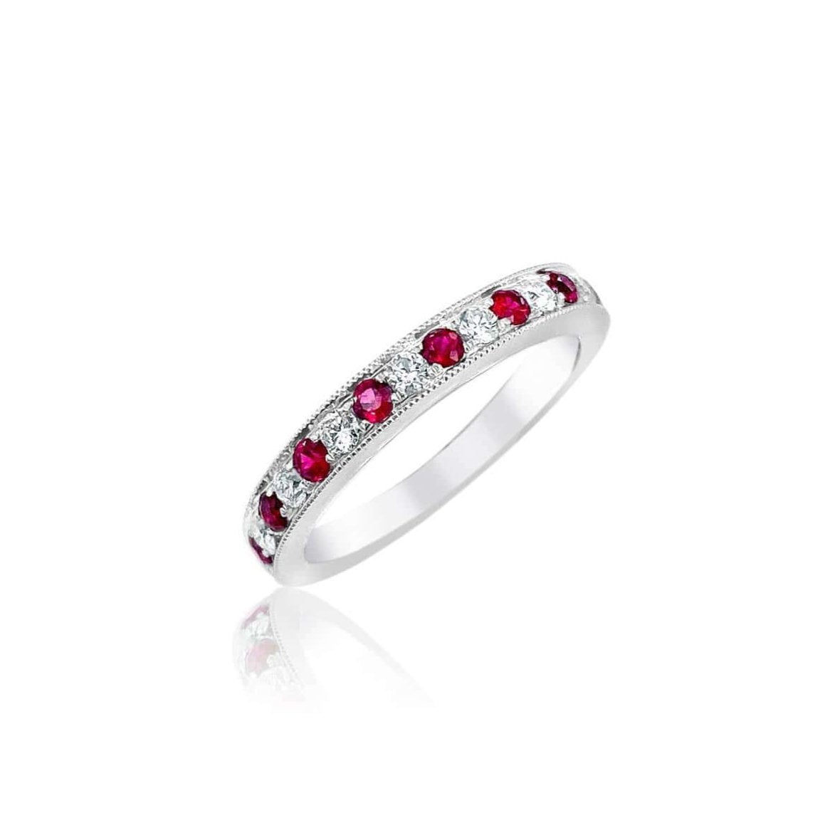 Alternating Ruby and Diamond Band