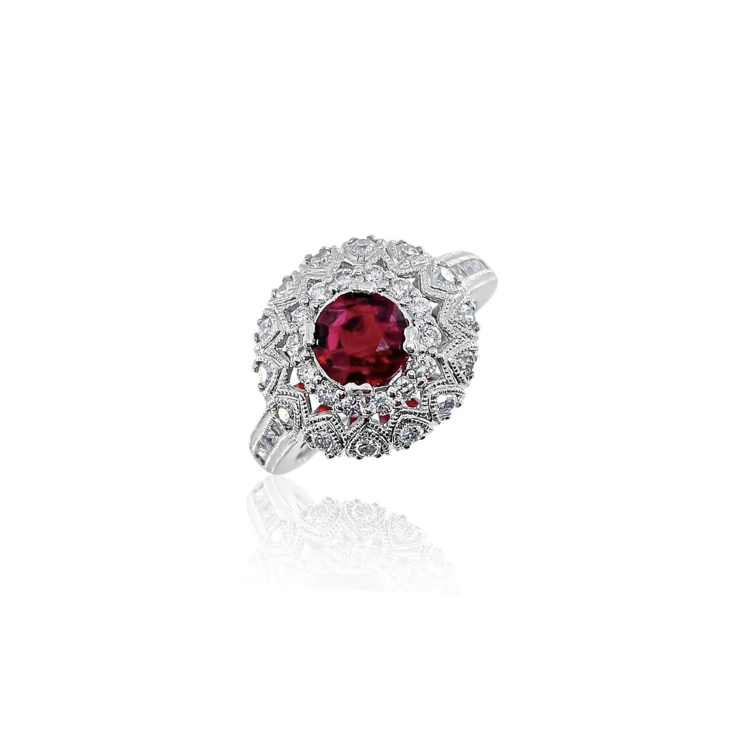 Ruby and Diamond Cocktail Ring