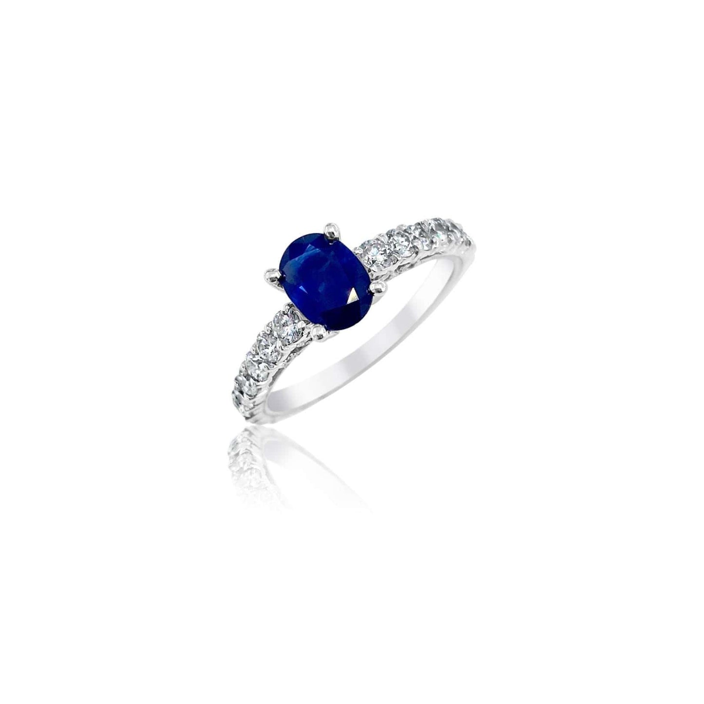 Sapphire and Pavé Diamond Ring