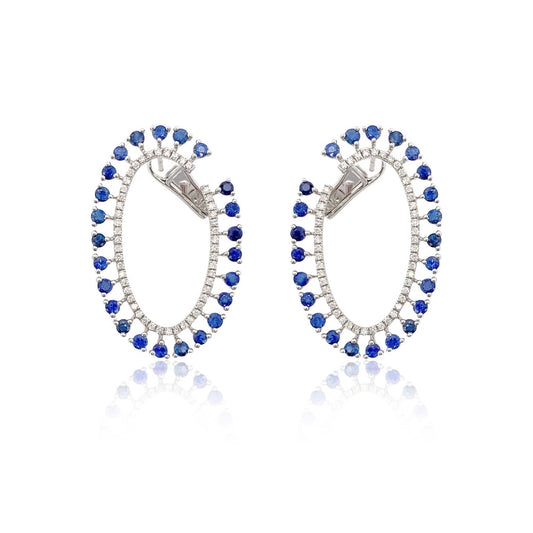 Sapphire and Diamond Statement Earrings