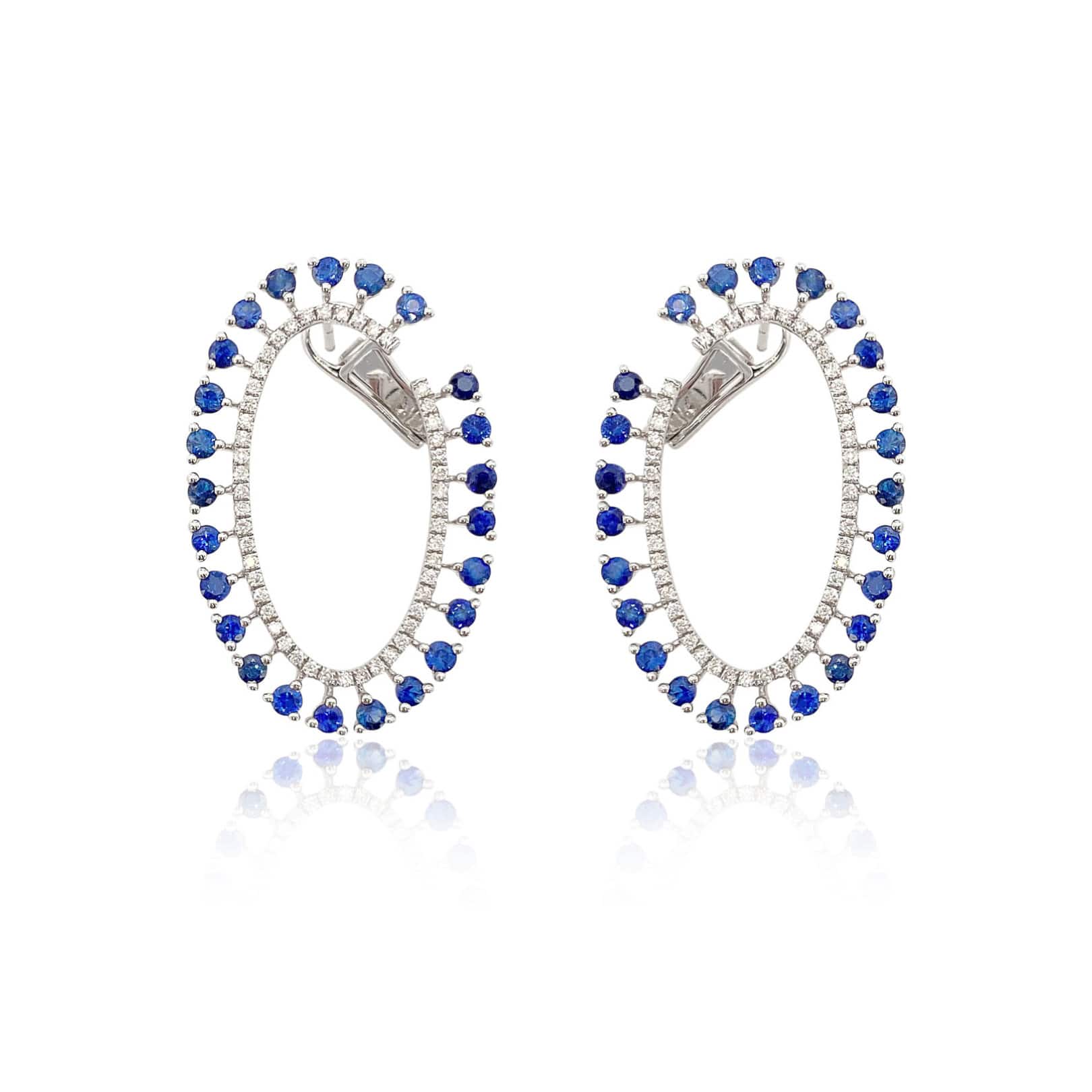 Sapphire and Diamond Statement Earrings