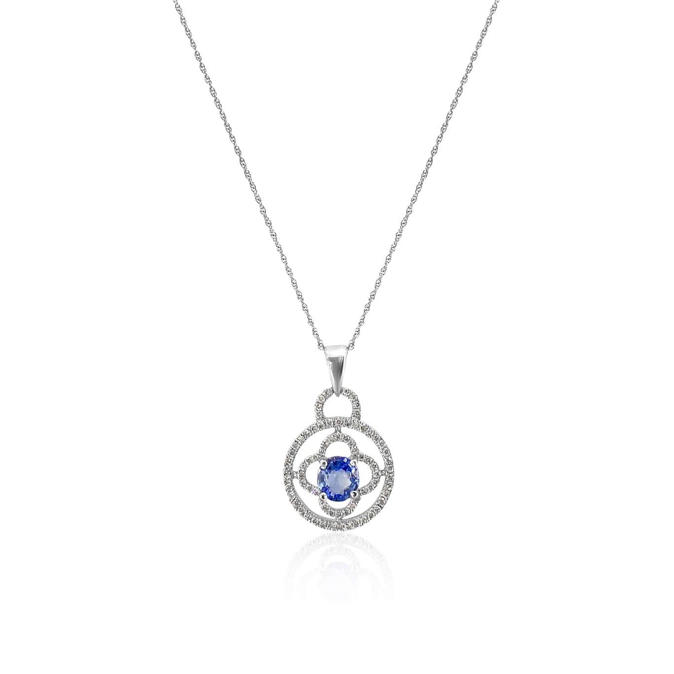 Lavender Sapphire and Diamond Pendant Necklace
