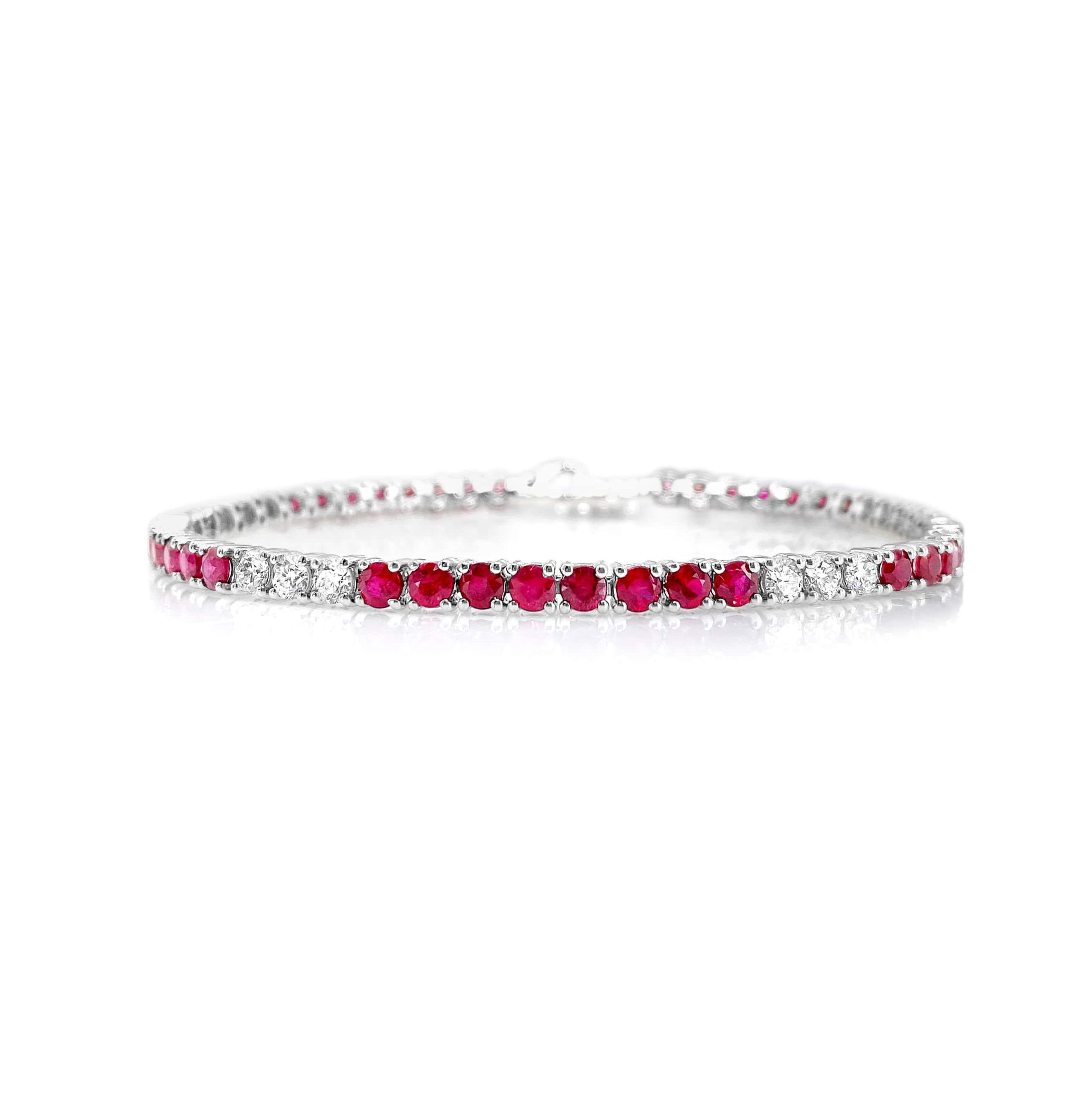 Ruby and Diamond Tennis Bracelet