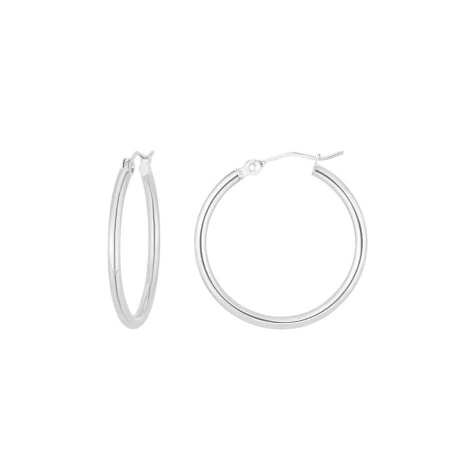 Medium White Gold Hoops