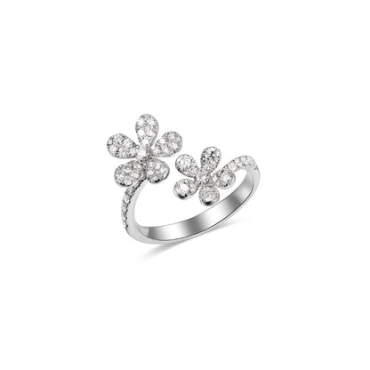 Diamond Flower Duo Ring