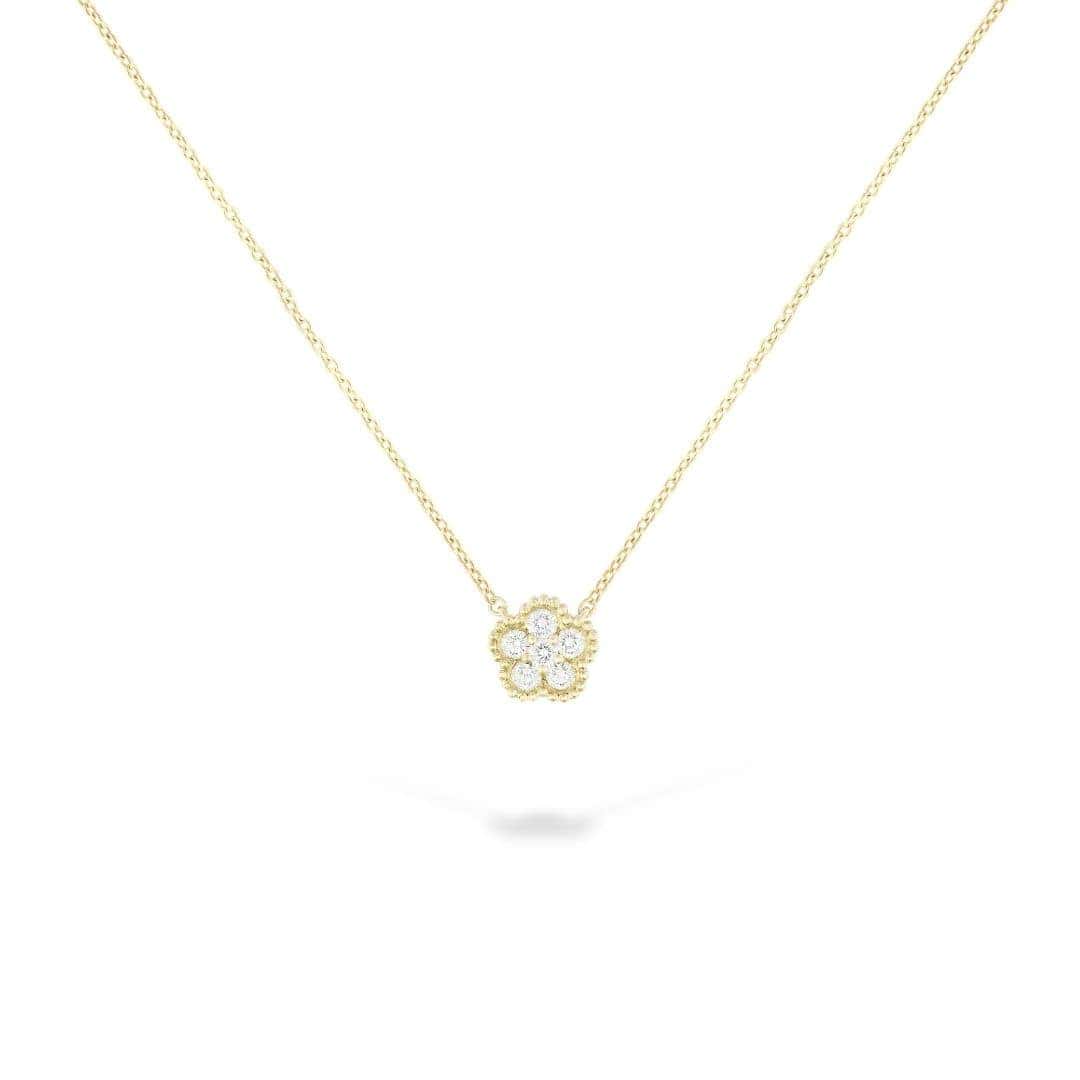 Pave Diamond Flower Necklace