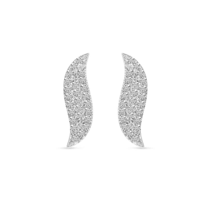 Wavy Pavé Diamond Studs