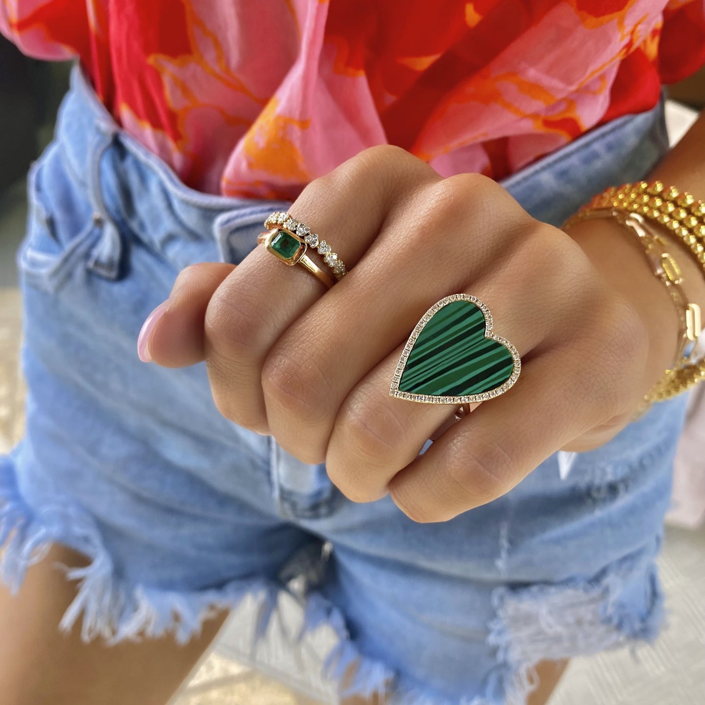 Bezel Set Emerald Ring
