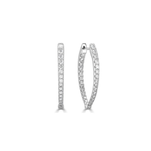 Pointed Inside Out Diamond Hoops