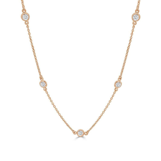 Rose Gold Diamond By The Yard Necklace