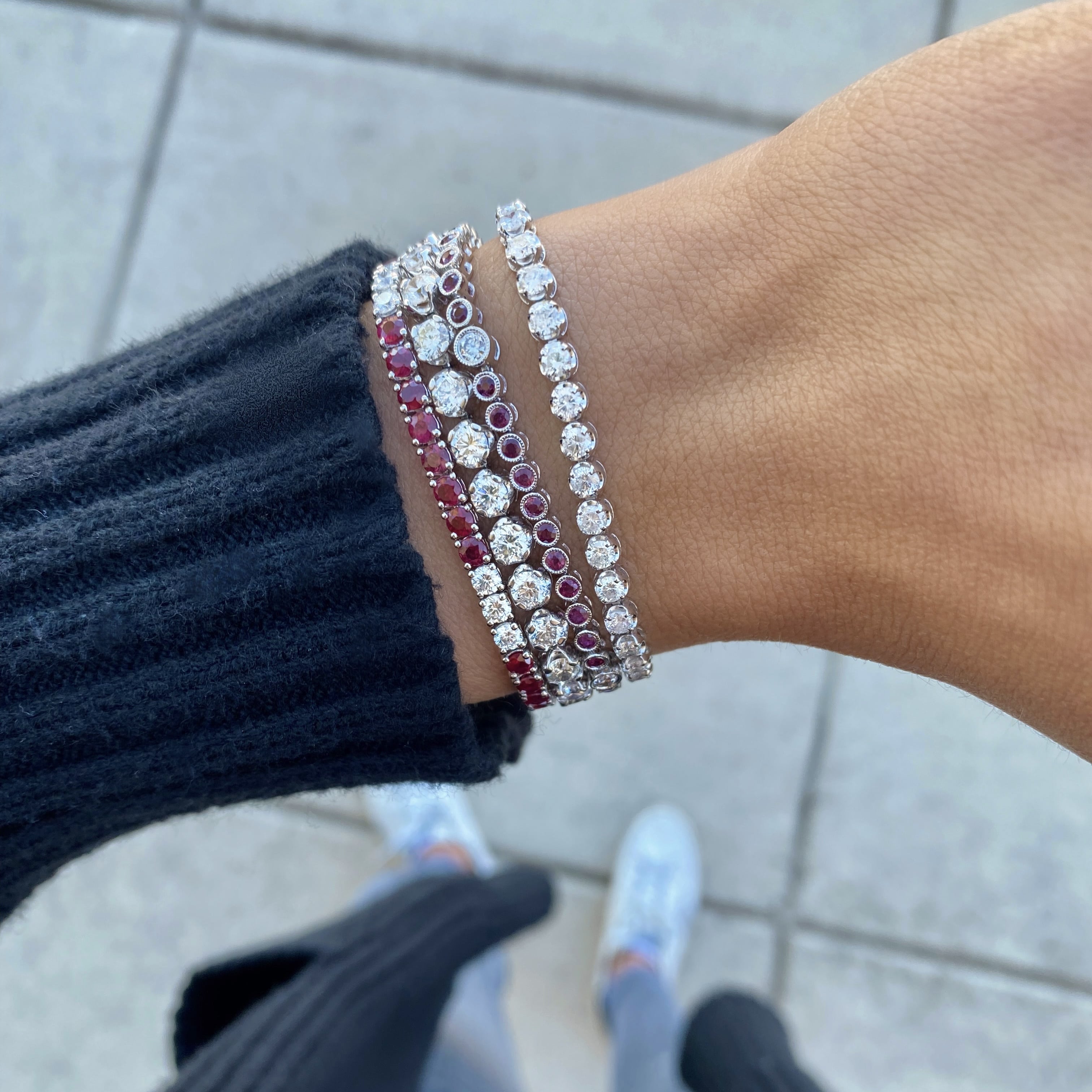 Ruby and Diamond Bezel Tennis Bracelet