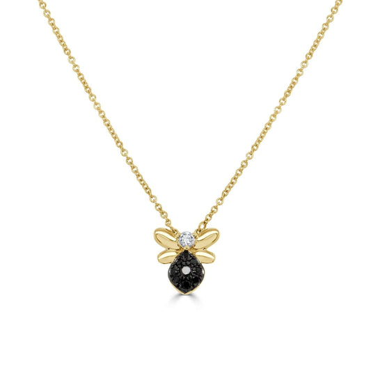 Black Diamond Bee Necklace
