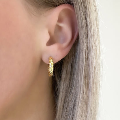 Small Textured Hoops